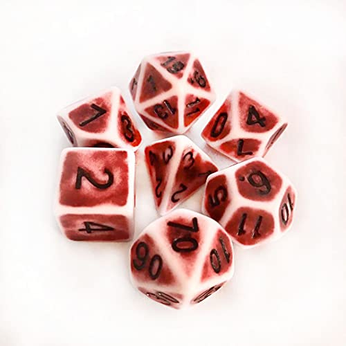 IDTQ DND juego de dados poliedro rojo retro envejecido dados adecuados para mazmorras y dragones (D&D) RPG Magic juego de rol dados de mesa completo D4 D6 D8 D10 D12 D20