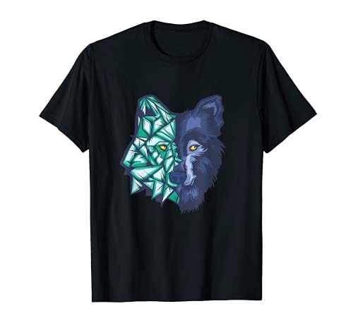 Impresionante lobo al aire libre regalo lobos geométricos Camiseta