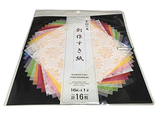 Japonés hecho a mano papel decorativo para manualidades de colores 16 piezas