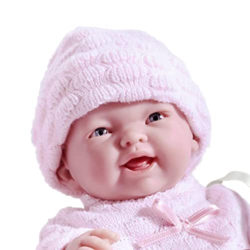 JC TOYS Mini La Newborn Boutique-Realistic 9.5" Anatomically Correct Real Girl Baby Doll Dressed in Pink &ndash All Vinyl Open Mouth Designed by Berenguer, Color Rosa, quot (18453)