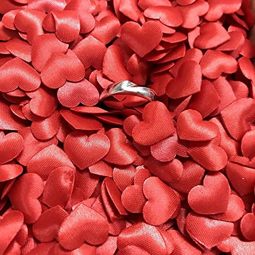JZK 3000 pcs 13mm Confeti corazón Rojo Tela 3D decoración de Mesa Fiesta para Bodas Compromiso cumpleaños San valentín Bautizo Despedida de Soltera