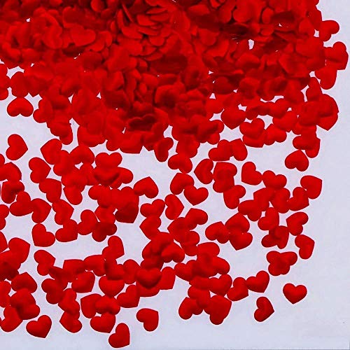 JZK 3000 pcs 13mm Confeti corazón Rojo Tela 3D decoración de Mesa Fiesta para Bodas Compromiso cumpleaños San valentín Bautizo Despedida de Soltera