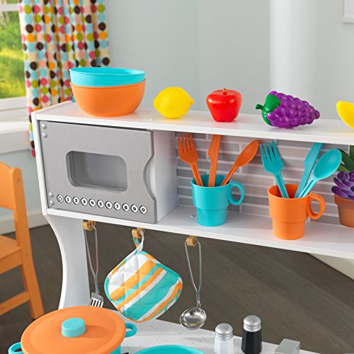 KidKraft- Cocina de juguete de madera, para niños, con accesorios para juegos de dramatización incluidos All Time , Color Multicolor (53370) , color/modelo surtido