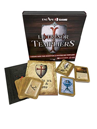 Le trésor des Templiers: Un escape game pour décrypter le mystère des templiers. Avec des cartes énigmes, une règle et un rapporteur, une carte, le carnet du dernier chevalier de l'ordre