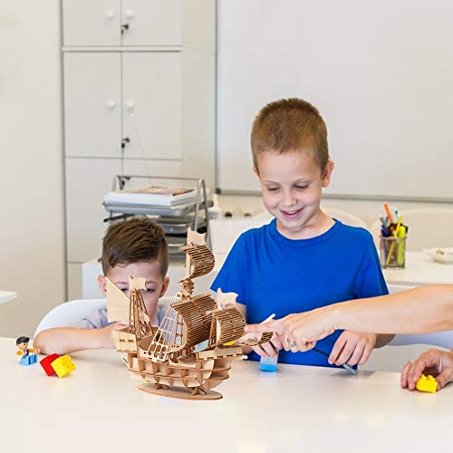 LICHENGTAI Kit de modelo de barco de vela 3D de madera, kit de montaje para construcción de velero, barco, tren de trenes, decoración del hogar, juguetes educativos regalo para niños y adultos