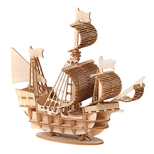 LICHENGTAI Kit de modelo de barco de vela 3D de madera, kit de montaje para construcción de velero, barco, tren de trenes, decoración del hogar, juguetes educativos regalo para niños y adultos