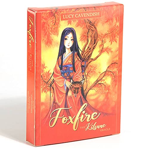 LiuGenPing Cartas de oráculo de Foxfire The Kitsune,Foxfire The Kitsune ​Oracle Cards,with Bag,Firend Game