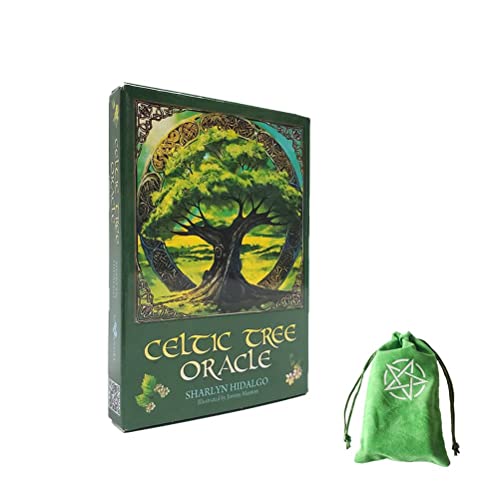 LiuGenPing Tarot del oráculo del árbol Celta,Celtic Tree Oracle,with Bag,Firend Game