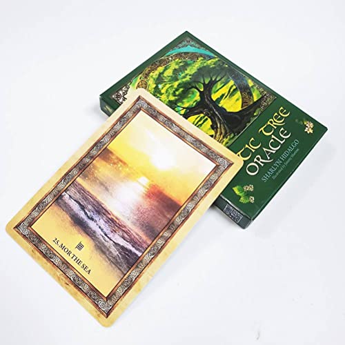 LiuGenPing Tarot del oráculo del árbol Celta,Celtic Tree Oracle,with Bag,Firend Game