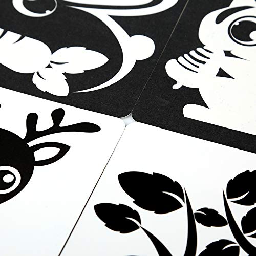 LUTER Blanco y Negro Tarjeta Flash para Bebés Tarjeta Flash De Alto Contraste 72 Imágenes para Bebés De 0 a 36 Meses (4 x 4 cm)