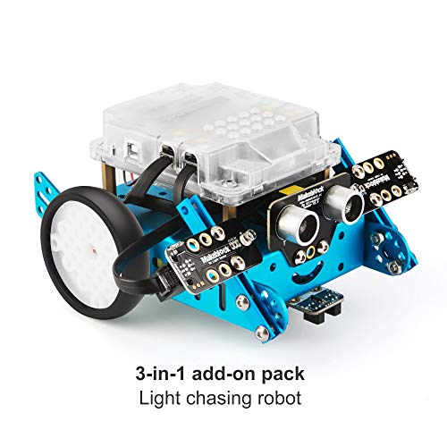 Makeblock mBot Paquete de Complementos, Luz y Sonido Interactivos, Robot 3-en-1 Paquete Adicional, Robot Que Persigue la Luz, Luz de Escritorio Inteligente, Robot Scorpion
