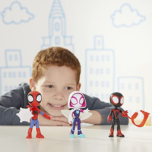 Marvel Spidey and His Amazing Friends - Set de 3 Figuras de 10 cm - Incluye 3 Accesorios - A Partir de 3 años