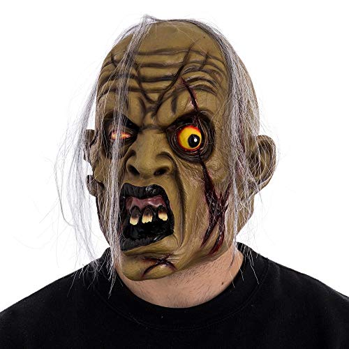 Máscara para Cabeza de Zombi de Halloween marrón de látex de 22x28x30 cm - LOLAhome