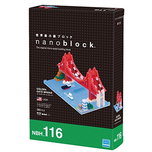 nanoblock NBH de 116 – Mini bloques 3d Puzzle – Puente Golden Gate , color/modelo surtido