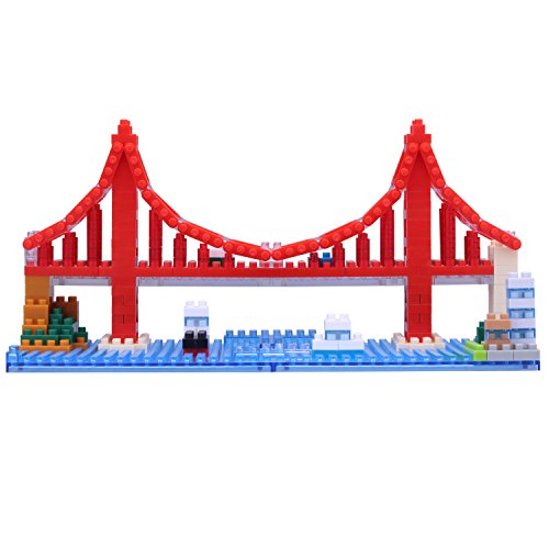 nanoblock NBH de 116 – Mini bloques 3d Puzzle – Puente Golden Gate , color/modelo surtido
