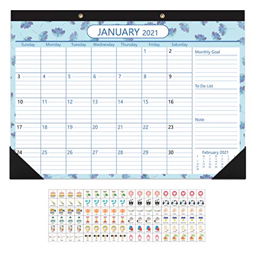 NUOBESTY Calendario 2021 Calendario de Escritorio Y Pared de Dos Años 2021-2022 Calendario de Pared Práctico Retro Calendario de Itinerario Planificador Mensual para La Organización