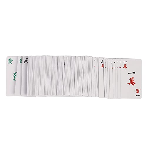 OVBBESS 144 unids/set Mah Jong papel Mahjong chino juego de cartas con 2 piezas dados portátil viaje entretenimiento kit nuevo
