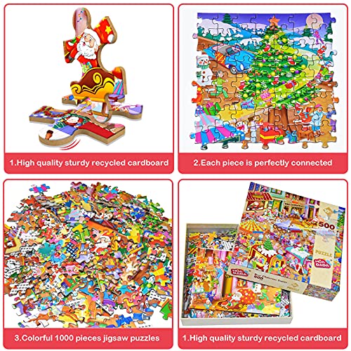 Puzle de 500 Piezas, Impossible Puzzle de Navidad de 500 Piezas, puzle clásico de Navidad de edición Limitada 2021, para Adultos y niños a Partir de 10 años.…
