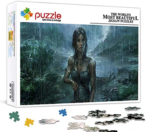 Rompecabezas para Adultos 1000 Rompecabezas De Madera Videojuego Tomb Raider Póster Puzzle para Adultos Rompecabezas para Adultos Y Niños A Partir De 10 Años