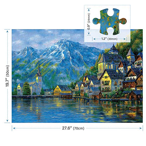 Rompecabezas Puzzle 1000 Piezas, Marvel Puzzle Paisaje Montañas Nevadas Puzzle Educa Inteligencia Jigsaw Puzzles con Marco Puzzles de Suelo para Niños Adultos