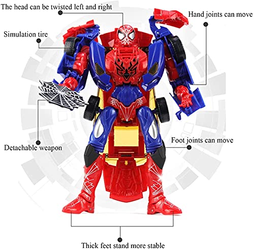 siyushop Spiderman Manual Deformation Coche Juguete Autobots Robot Modelo Modelo Niños Niños Regalo Figuras De Acción, Rojo