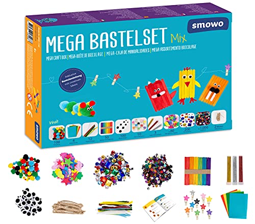 Smowo® Mega Juego de Manualidades - Caja material manualidades - con ideas para juegos creativos - kit manualidades para niños y adultos