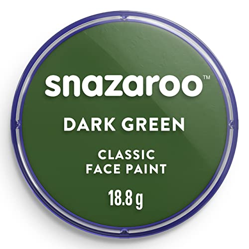 Snazaroo- Pintura facial y Corporal, 18 ml, Color verde oscuro, 0 (Colart 18455)