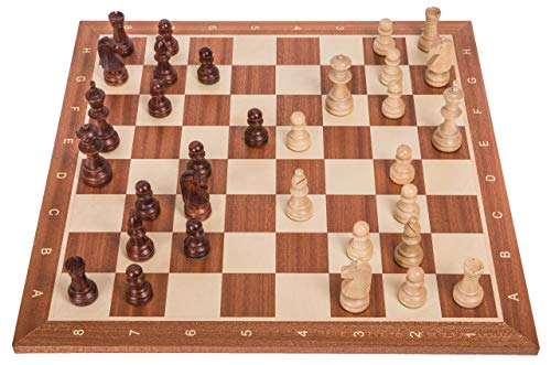 Square - Profesional Ajedrez de Madera Nº 6 - Caoba Lux - Tablero de ajedrez + Figuras - Staunton 6