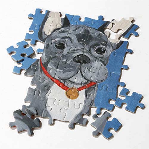 Talking Tables De Doble Cara y póster de Perro Bulldog francés Azul de 100 Piezas | Animales ilustrados, Animales | para niños, Adultos, Amantes de los Perros, Regalo de cumpleaños