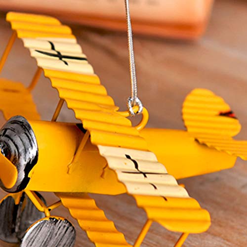 TOYANDONA 2 piezas de avión de decoración vintage mini metal decorativos avión modelo para niños juegos accesorios foto escritorio decoración (azul amarillo)