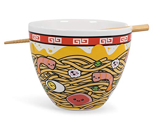 toynk Sunken Noodles Japanese Dinnerware Set | 16-Ounce Ramen Bowl and Chopsticks