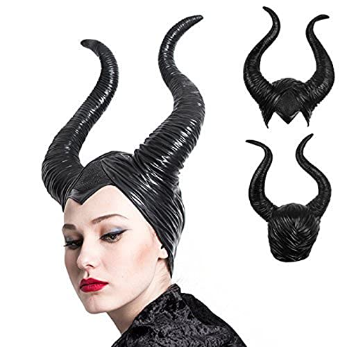 VADOO Halloween Cosplay Evil Latex Hat Color negro, Evil Queen Cosplay Disfraz Tocado, Unisex Talla única