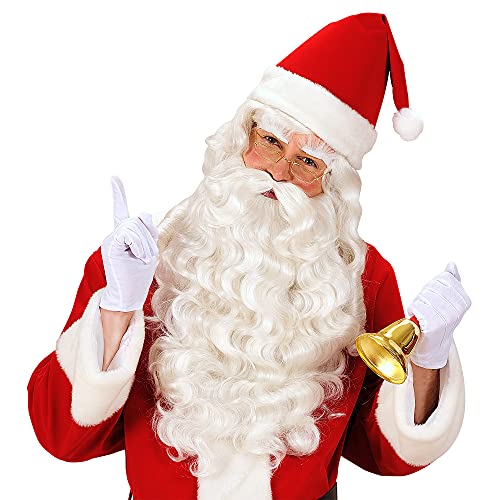Widmann S0785 - Peluca de Papá Noel, blanca, con barba, bigote y cejas, Papá Noel, Navidad, carnaval, fiesta de lema