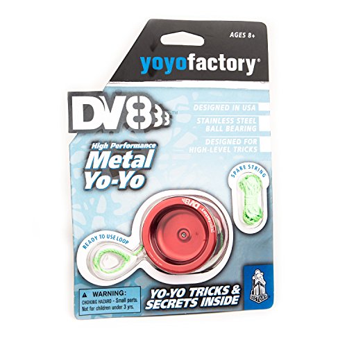 YoyoFactory DV888 Yo-yo - Rojo (Genial para Principiantes, Juego Yoyo Moderno, Cuerda e Instrucciones Incluidas)