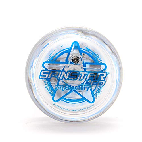YoyoFactory SPINSTAR LED Yo-Yo - Azul (Iluminar, Genial para Principiantes, Juego Yoyo Moderno, Cuerda e Instrucciones Incluidas)