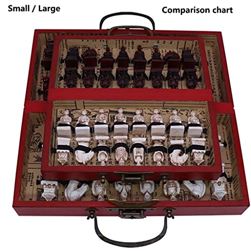 ZQDMYT Inteligencia Juego de ajedrez imitando Antiguo con Almacenamiento de Placa Plegable Juego Recuerdo de artesanía (Terracota) Educación (tamaño : 8.3")