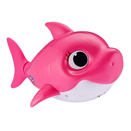 ZURU ROBO ALIVE JUNIOR- Mommy Shark - Juguete de baño para nadar y cantar a batería, por ZURU, individual, Color rosa (25282D)