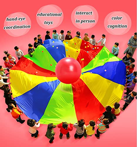 ZYYWX Juguete Paracaídas Niños Jugando con paracaídas, Juegos de Tiendas de campaña for niños Gimnasia Juegos cooperativos y Actividades de Juegos al Aire Libre (Color : Diameter, Size : 6m)
