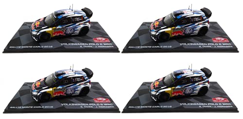- Set of 4 Identical Miniature Cars: Polo R WRC Winner 2016 Monte Carlo Ogier 1/43 Ixo (4xBR1)