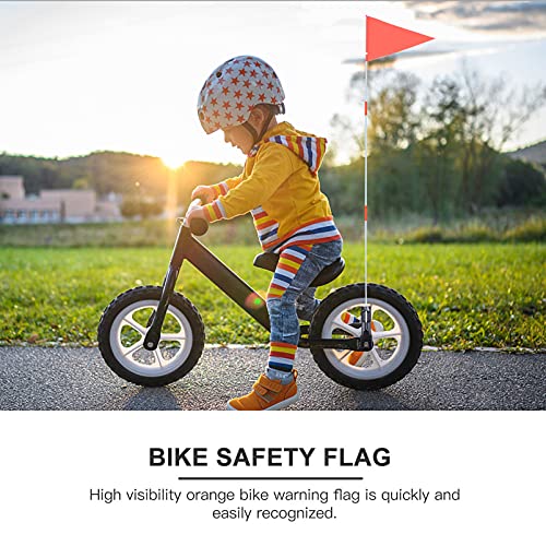 1 Juego Bandera De Cola Bandera De Ciclismo Para Niños Bandera De Bicicleta Con Poste Bandera De Los Niños Bandera Triangulo Con Impermeable Varilla De Fibra De Vidrio Accesorios