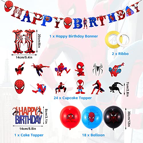 136 Piezas Cumpleaños con Spiderman Vajilla Cumpleaños Infantil Fiesta Cumpleaños Infantil Incluye Platos y Vasos Pajas Globos Servilletas Manteles Pancartas Decoracion Cumpleaños para 10 Niños