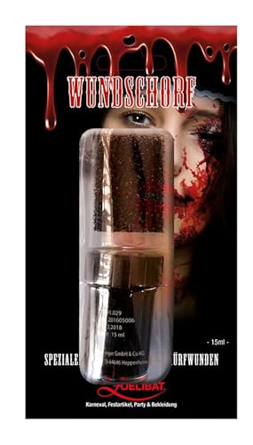 15 ml de sangre artificial incrustada, sangre de vampiro, sangre de película, sangre de vampiro, perfecta para heridas realistas y efectos especiales en teatro y disfraces de Halloween