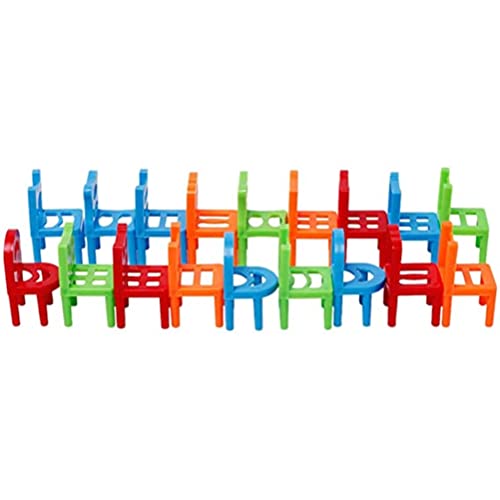 18 piezas de juguetes de equilibrio, sillas de plástico, sillas apilables, juego de equilibrio de la torre, juego de equilibrio multijugador, silla en una silla, sillas apilables, juego de torre