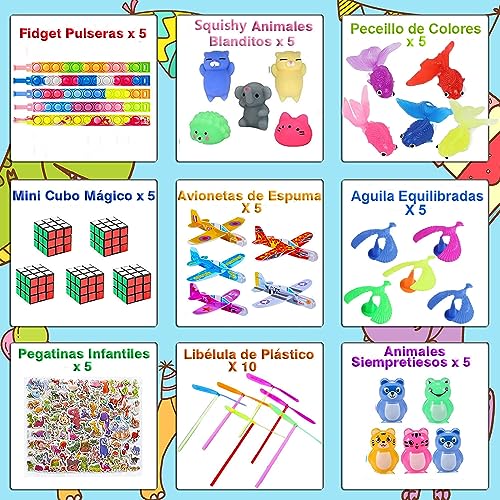 180 Piezas Juguetes para Cumpleaños Infantiles Relleno de Piñata Bolsas Chuches para Fiestas de Cumpleaños Regalos Divertidos para los Niños