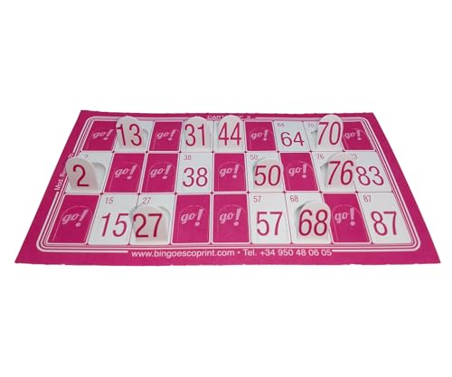 192 Cartones de Bingo troquelados Reutilizables, cartones Bingo troquelados para facilitar la Marca de los números con los Dedos. Cartones Bingo de 90 Bolas. (Naranja)
