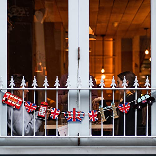 2 cartas de rey tira de banderas con 12 globos para celebrar la coronación del rey Carlos III del Reino Unido. La bandera es adecuada para celebraciones, eventos callejeros, bodas y cumpleaños.