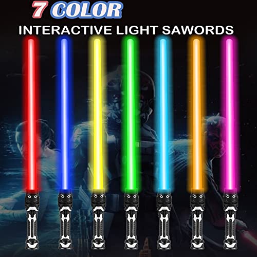 2 Piezas Espada Láser para Niños,Sable de Luz,2 en 1 Lightsaber, Espada Laser 7 Colores con Sonido, por Cumpleaños Regalos y Cosplay