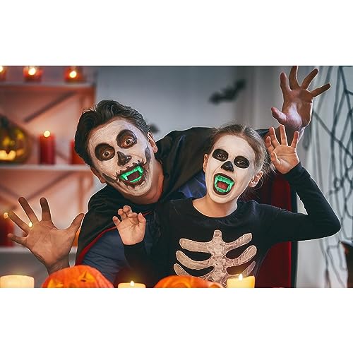 24 colmillos de vampiro brillantes de Halloween para truco o trato, accesorios de fiesta de disfraces para niños, juegos de dientes de vampiro, adultos, niños, fiesta de Halloween, cosplay, decoración