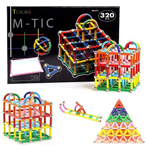 320 Piezas de Palos magnéticos, Bloques de construcción, Kit de construcción de imán, Juguetes educativos, Rompecabezas 3D para niños y Adultos