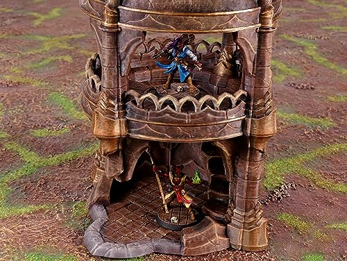 3D Vikings City of Intrigues - Torre del desierto, estructura de terreno temática mágica, perfecta para juegos de rol de mesa y juegos de guerra, sin pintar